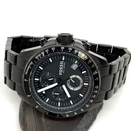 Designer Fossil Decker CH2601 Black Stainless Steel Round Analog Wristwatch