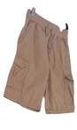 Boys Tan Flat Front Drawstring Waist Comfort Cargo Shorts Size Large image number 2