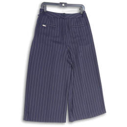 NWT Womens Navy Blue Striped Slash Pockets Cropped Pants Size 6 alternative image