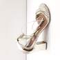Tabitha Simmons Leather Strappy Heels Silver 6.5 image number 1