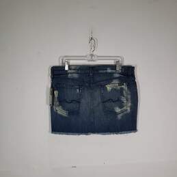 NWT Womens Regular Fit Flat Front Distressed Denim Short Mini Skirt Size 32 alternative image