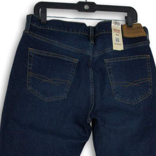 NWT Mens Dark Blue Denim Medium Wash Stretch Straight Leg Jeans Size 34x30 image number 4