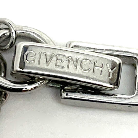 Designer Givenchy Silver-Tone Shiny Rhinestone Adjustable Pendant Necklace image number 4