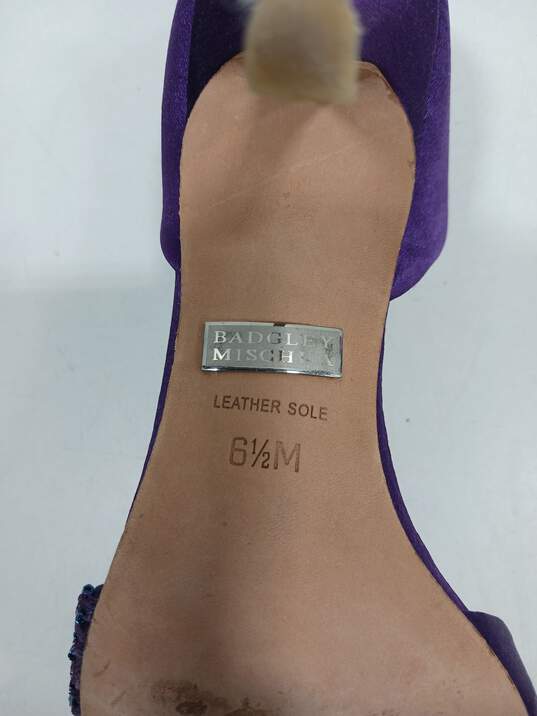 Badgley Mischka Purple Pump Style Slip-On Heels Size 6.5 image number 6