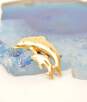 14K Yellow Gold 'Mother & Baby' Dolphin Pendant 0.9g image number 3