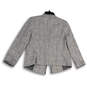 Womens Gray Long Sleeve Pockets Collared Cropped Open Front Jacket Size 4P image number 2