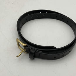 Womens Black Leather Metal Buckle Adjustable Waist Belt Size XS w/ Dust Bag alternative image