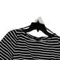 Womens Black White Striped 3/4 Sleeve Knee Length Pullover Shift Dress Sz M image number 3