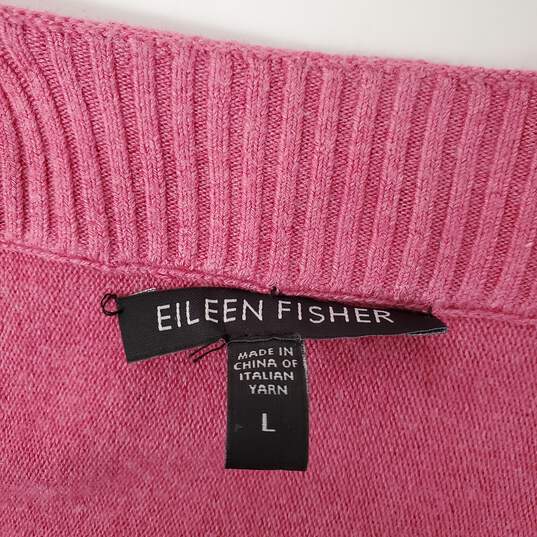 Eileen Fisher WM's Pink Draped Open Front Wrap Sweater Size L image number 3