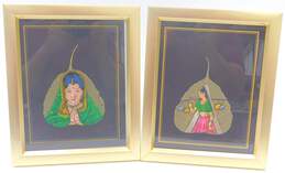 4 Framed Art Pieces Indian Style Leaf alternative image