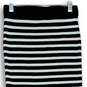 Womens Black White Striped Ribbed Midi Straight & Pencil Skirt Size XXS image number 3