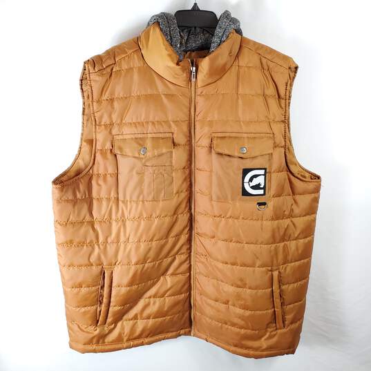 Ecko Unltd. Men Brown Quilted Vest Jacket 3XL image number 3