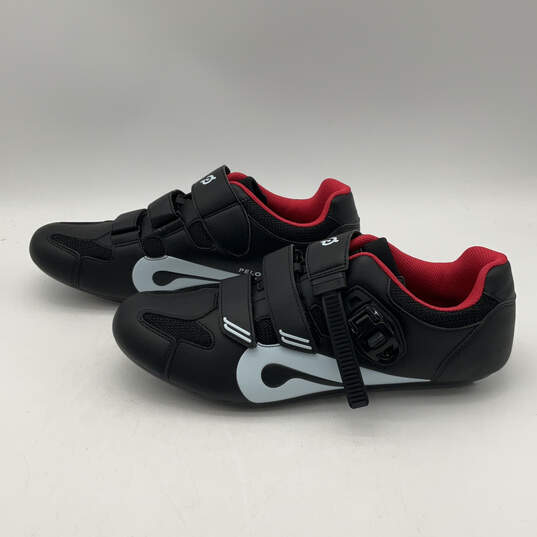 Mens PL-SH-B-47 Black White 3 Bolt Hook And Loop Cycling Shoes Size EUR 47 image number 4