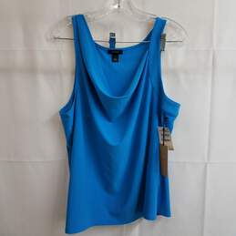 Halogen bright blue sleeveless cowl neck tank top L nwt alternative image