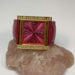 Designer Joan Rivers Classics V377 Pink Strap Square Dial Analog Wristwatch