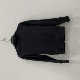 Womens Black Long Band Sleeve Collared Pockets Full-Zip Jacket Size Small alternative image