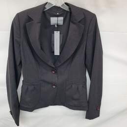 Wm Classiques Entier Grey Button Down Blazer Coat W/ Pockets Sz 4 W/Tags