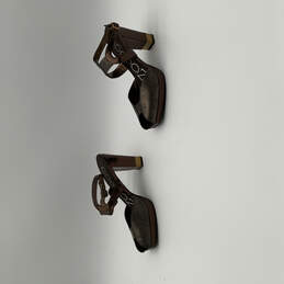Womens Brown Snake Print Block Heel Slingback Sandal Size 6 w/ Dust Bag alternative image