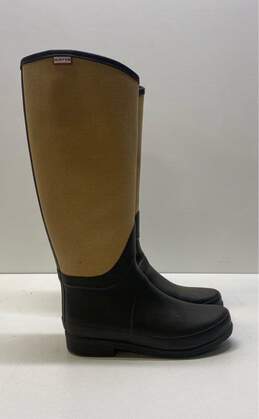 Hunter Regent St James Tweed Top Rain Boots Beige 7