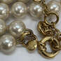 Designer J. Crew Gold-Tone Flower Multi Strand Pearl Beaded Necklace image number 4