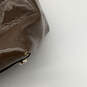 Womens Brown Leather Inner Zip Pockets Semi Chain Strap Shoulder Bag image number 5