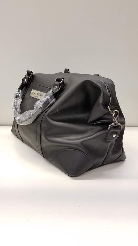 Michel Germain Paris Black Large Weekender Travel Duffle Tote Bag image number 7