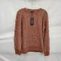 NWT DG2 By Diane Gilman WM's Embellished Cable Knit Amber Crewneck Sweater Size M image number 1