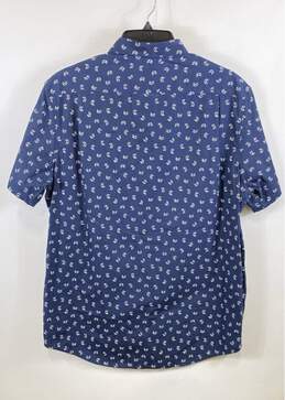 NWT Michael Kors Mens Blue Abstract Cotton Short Sleeve Button-Up Shirt Sz Large alternative image