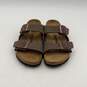 Birkenstock Womens Brown Adjustable Buckle Slip-On Slide Sandals Size 34 image number 1