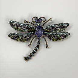 Designer Heidi Daus Trembling Brilliance Crystal Dragonfly Brooch Pin