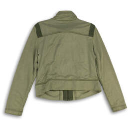 Womens Green Long Sleeve Mock Neck Slash Pocket Full-Zip Jacket Size Large alternative image
