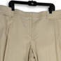 Womens Tan White Striped Welt Pocket Straight Leg Cropped Pants Size 22 image number 3