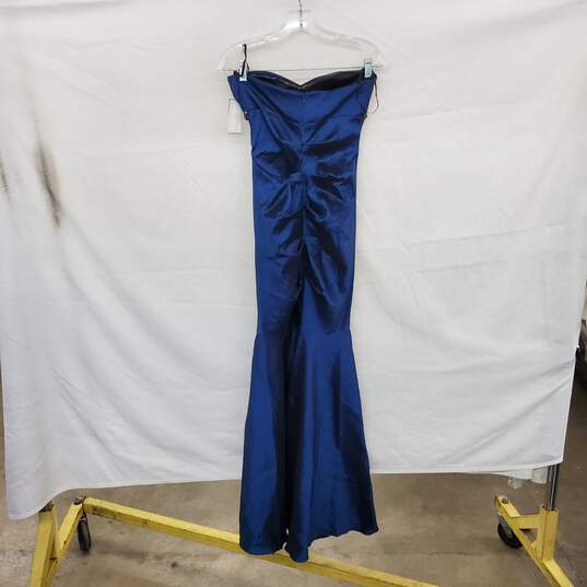 Cache Navy Blue Embellished Ruched Sweetheart Evening Dress WN Size 4 NWT image number 1