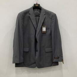 NWT Pierre Loren Mens Gray Single-Breasted 2 Piece Blazer Pant Suit Size 50R 46W