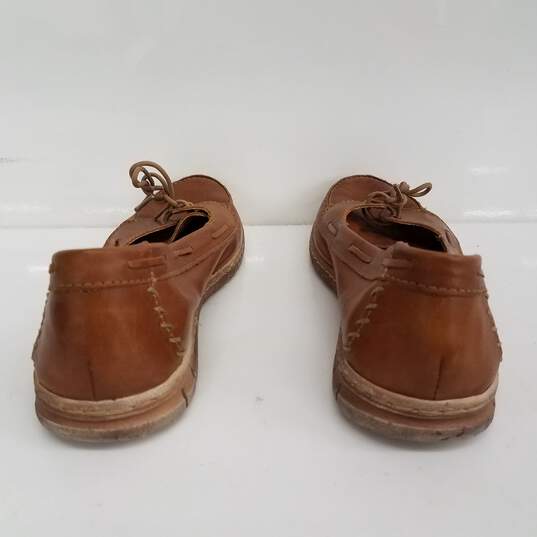 Born Slip On Brown Leather Shoes Size 10 image number 3