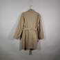 Womens Collared Long Double Breasted Button Front Belted Trench Coat Size 14 image number 2