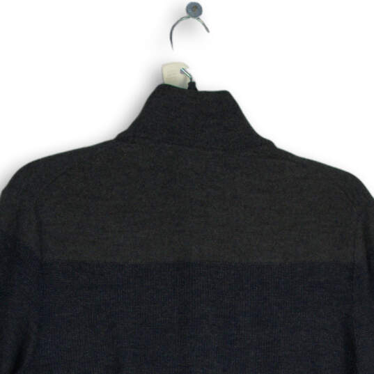Mens Gray Navy Colorblock Long Sleeve Mock Neck Full Zip Jacket Size Small image number 4