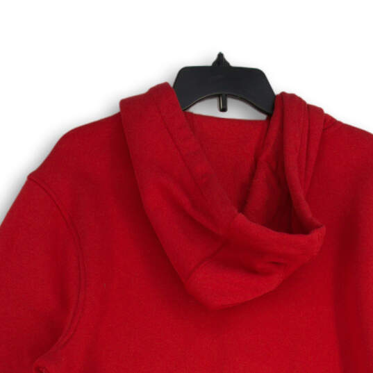 NWT Mens Red Black Drawstring Long Sleeve Full-Zip Hoodie Size Medium image number 4