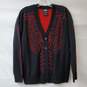 Social Collision Red and Black Rib Cage Knit Cardigan Young Women's Size XS image number 1