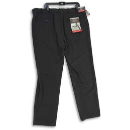 NWT Mens Black Flex Flat Front Slash Pocket Straight Leg Dress Pants Size 40X32 alternative image