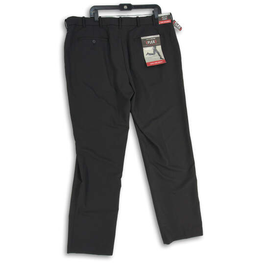 NWT Mens Black Flex Flat Front Slash Pocket Straight Leg Dress Pants Size 40X32 image number 2