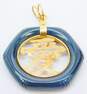 14K Gold Carved Onyx Chinese Character Cut Out Circle Pendant 8.8g image number 3