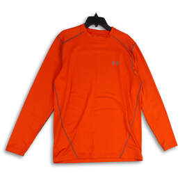 Mens Orange Coldgear Crew Neck Long Sleeve Activewear T-Shirt Size XL