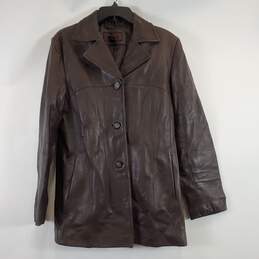 Siena Women Brown Leather Jacket L