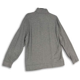 Womens Gray 1/4 Zip Mock Neck Long Sleeve Pullover Sweater Size Large alternative image