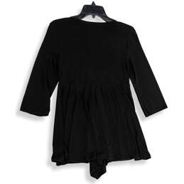 NWT Womens Black V-Neck Long Sleeve Pullover Mini Dress Size Medium alternative image