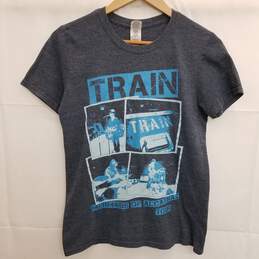 Men's Train 'Mermaids of Alcatraz Tour 2013' Grey Blue T Shirt Size Small
