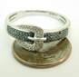 10K White Gold Diamond Accent Buckle Ring 3.0g image number 5