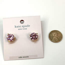 Designer Kate Spade Gold-Tone Rise Shine Crystal Stud Earrings W/ Dust Bag alternative image