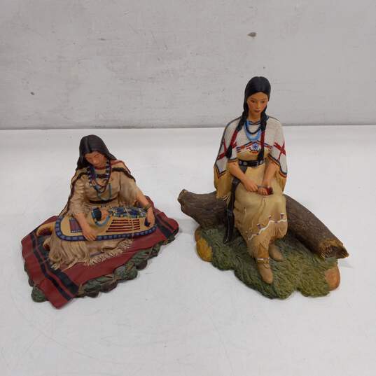 Pair of Noble American Indian Women Figurines image number 1